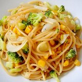 ブロッコリーとコーンのパスタ